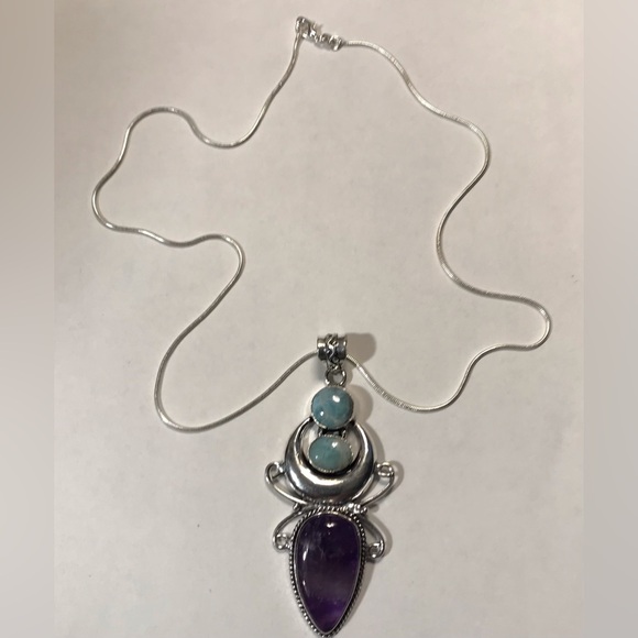 Larimar Larimar 925 Sterling Silver Necklace - Picture 2 of 2